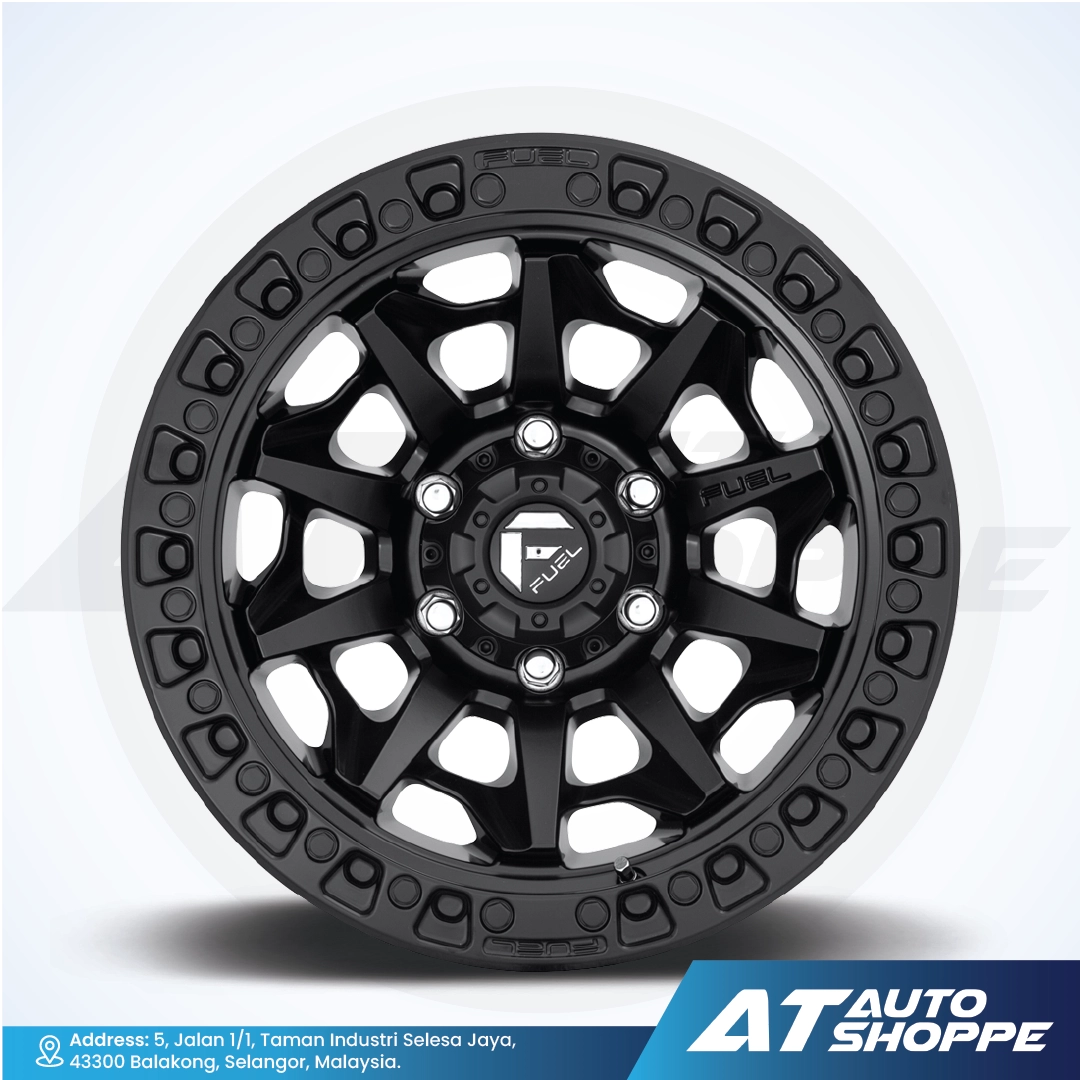 Fuel Off Road Covert-Matte Black/Black Ring 17x9 ET-12 6x139.7 (1 Piece)