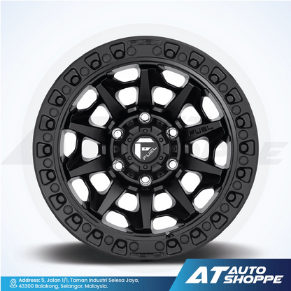 Fuel Off Road Covert-Matte Black/Black Ring 17x9 ET-12 6x139.7 (1 Piece)