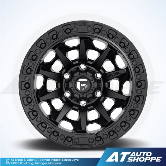 Fuel Off Road Covert-Matte Black/Black Ring 17x9 ET-12 6x139.7 (1 Piece)