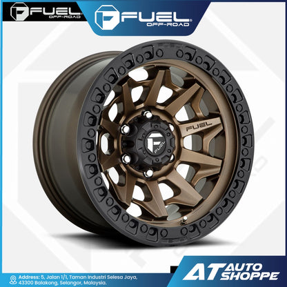 Fuel off-road wheel with tread pattern on a white background