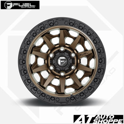 Fuel off-road wheel on a white background with 'Fuel' and 'AT Auto Shoppe' logos.