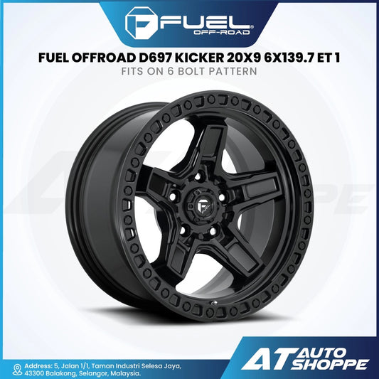 Fuel Off Road D697 Kicker-Matte Black 20X9 6X139.7 ET1 (1 Piece)