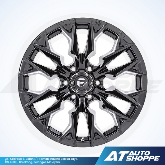 Fuel Off Road Flame-Glossy Black / Mill 20x10 ET-18 6x139.7 (1 Piece)
