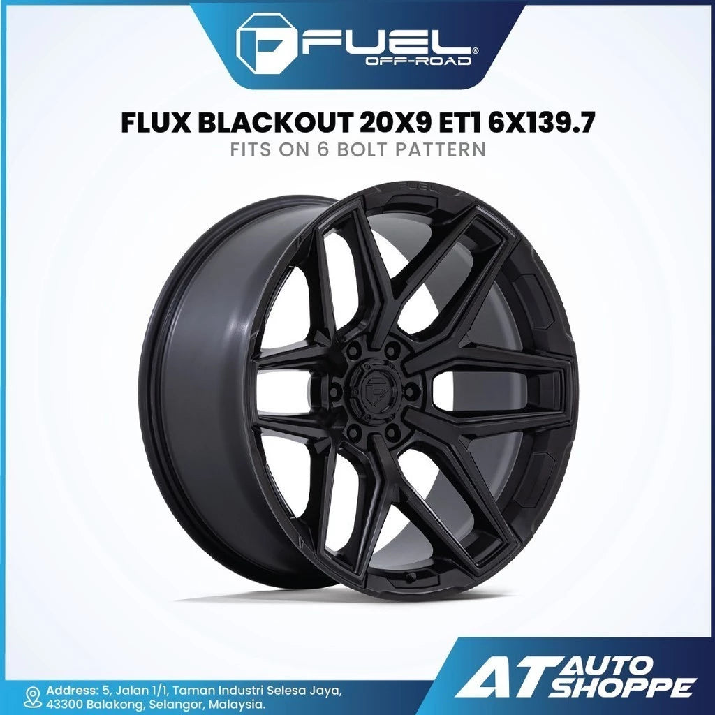 Fuel Off Road Flux-Blackout 20x9 ET1 6x139.7 (1 Piece)
