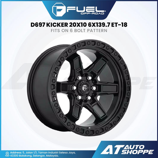 Fuel Off Road Kicker-Matte Black 20x10 6x139.7 ET-18 (1 Piece)