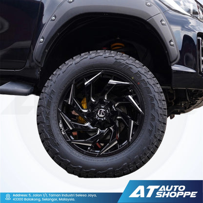 Fuel Off Road Reaction-Gloss Black/Milled 22x12 ET-44 6x139.7 (1 Piece)