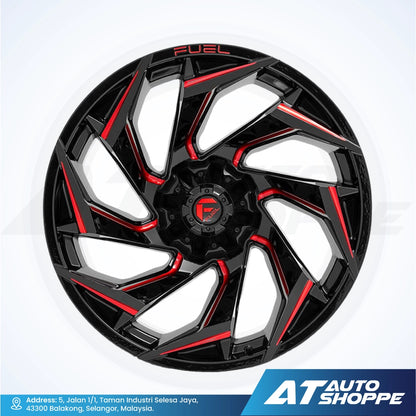 Fuel Off Road Reaction-Glossy Black Milled Red 20x10 ET-18 6x139.7 (1 Piece)