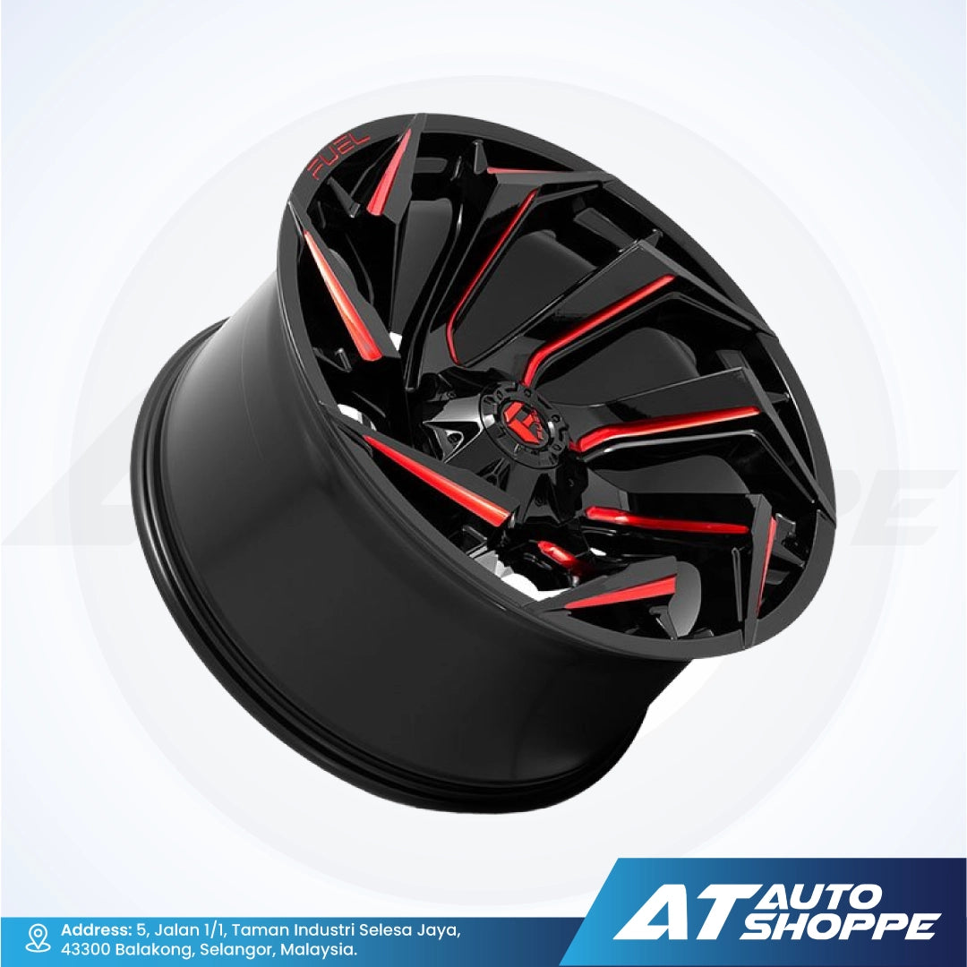 Fuel Off Road Reaction-Glossy Black Milled Red 20x10 ET-18 6x139.7 (1 Piece)