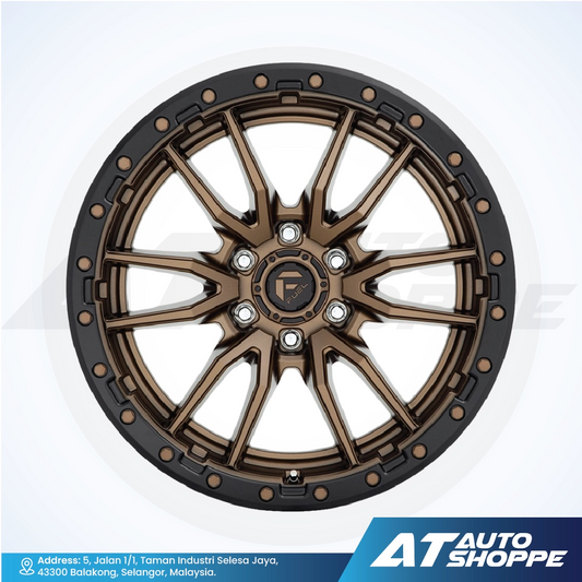 Fuel Off Road Rebel-Matte Bronze/Black Lip 18x9 ET-12 6x139.7 (1 Piece)
