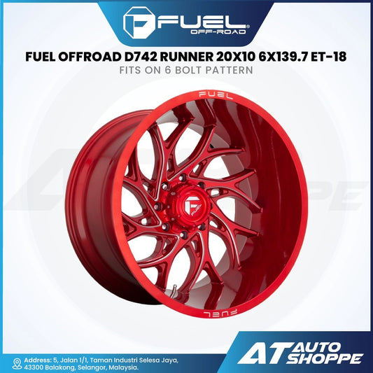 Fuel Off Road Runner-Candy Red Milled 20x10 ET-18 6x139.7 (1 Piece)