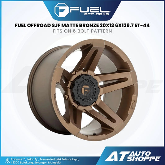 Fuel Off-Road matte bronze rim with specifications on a white background