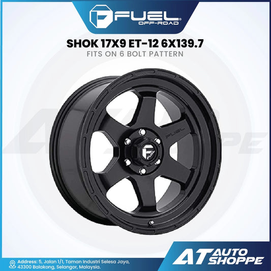 Fuel Off Road Shok-Matte Black 17x9 ET-12 6x139.7 (1 Piece)