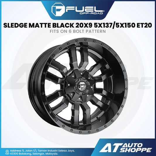 Fuel Off Road Sledge-Matte Black 20x9 5x137/5x150 ET20 (1 Piece)