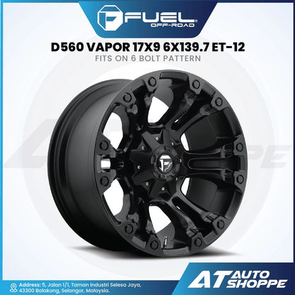 Fuel Off Road Vapor-Matte Black 17x9 ET-12 6x139.7 (1 piece)