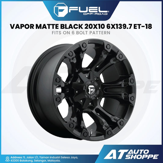 Fuel Off Road Vapor-Matte Black 20x10 ET-18 6x139.7 / 6x135 (1 Piece)