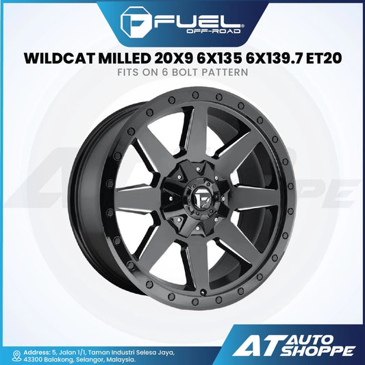 Fuel Off Road Wildcat-Gloss Black Milled 20x9 ET20 6x139.7 (1 Piece)