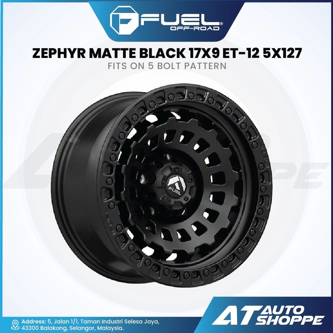 Fuel Off Road Zephyr-Matte Black 17x9 ET-12 5x127 (1 Piece)