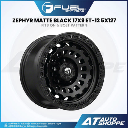 Fuel Off Road Zephyr-Matte Black 17x9 ET-12 5x127 (1 Piece)