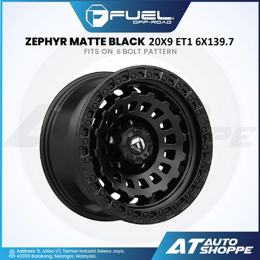 Fuel Off Road Zephyr-Matte Black 20x9 ET1 6x139.7 (1 Piece)