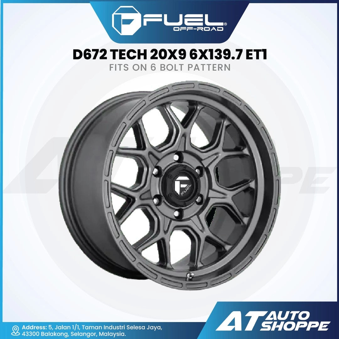 Fuel Off Road Tech-Anthracite 20x9 ET1 6x139.7 (1 piece)