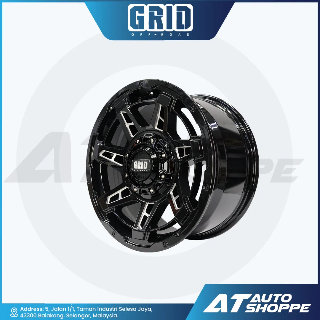 GRID Offroad GD12 Gloss Black Milled 18x9 ET0 6x135/139.7 (1 Piece)