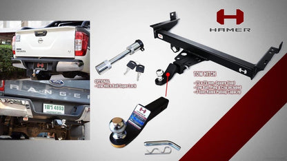 Hamer 4x4 Rear Towing Bar For Ford Ranger (2012-2021) T6 / T7 / T8 / XL / XLT / XLT + Wildtrak Raptor 2.0
