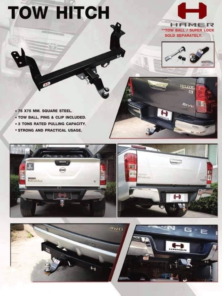Hamer 4x4 Rear Towing Bar For Ford Ranger (2012-2021) T6 / T7 / T8 / XL / XLT / XLT + Wildtrak Raptor 2.0