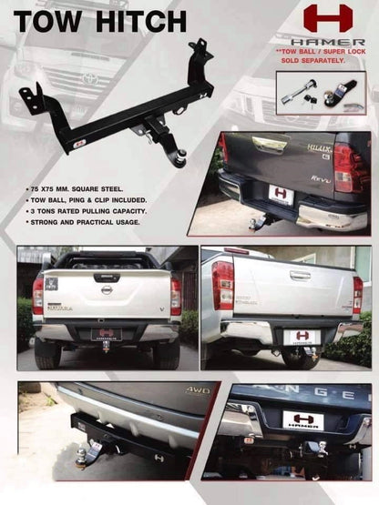 Hamer 4x4 Rear Towing Bar For Ford Ranger (2012-2021) T6 / T7 / T8 / XL / XLT / XLT + Wildtrak Raptor 2.0