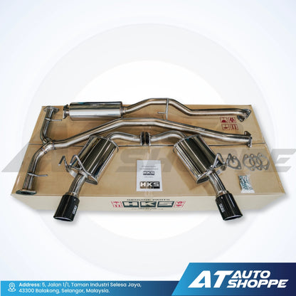 HKS Legal Dual Exit Carbon Fiber Muffler Exhaust for Honda Civic FE Sedan (2021-Current)
