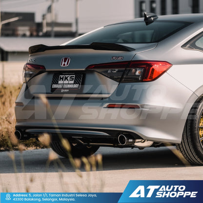 HKS Legal Dual Exit Carbon Fiber Muffler Exhaust for Honda Civic FE Sedan (2021-Current)