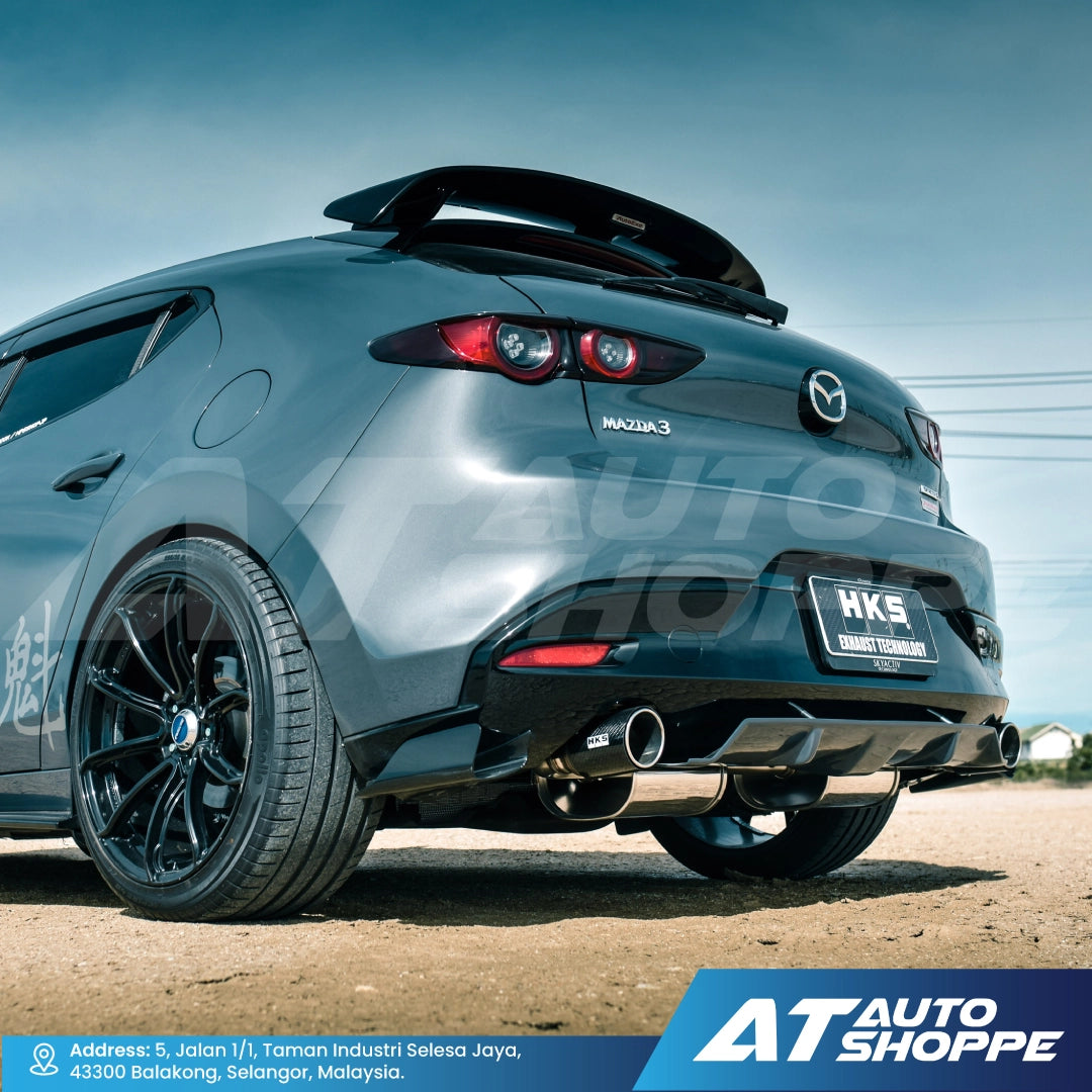 HKS Legal Dual Exit Carbon Fiber Muffler Exhaust for Mazda 3 (2019-Current)