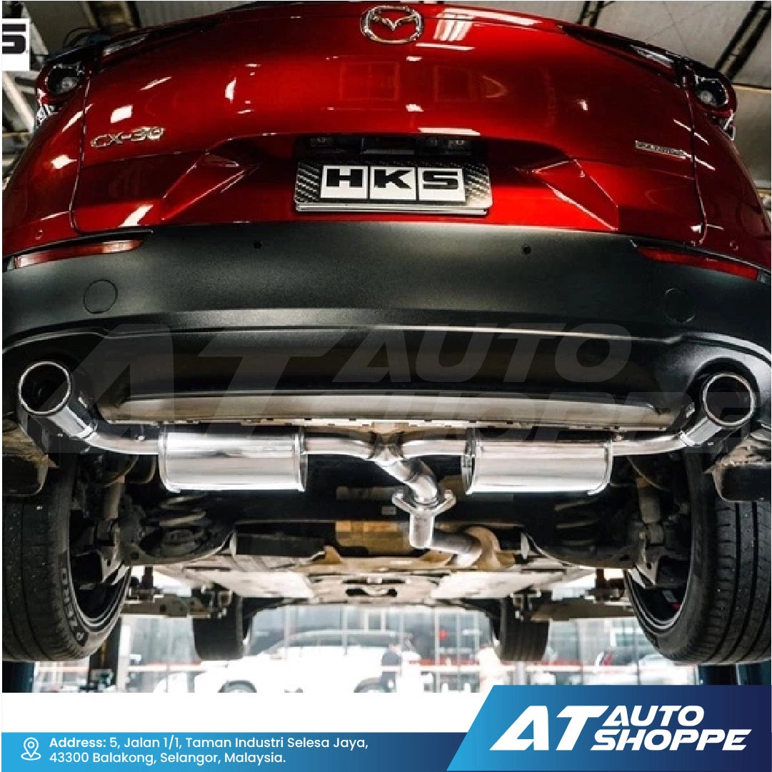 HKS Legal Dual Exit Carbon Fiber Muffler Exhaust for Mazda CX30 2019-Current