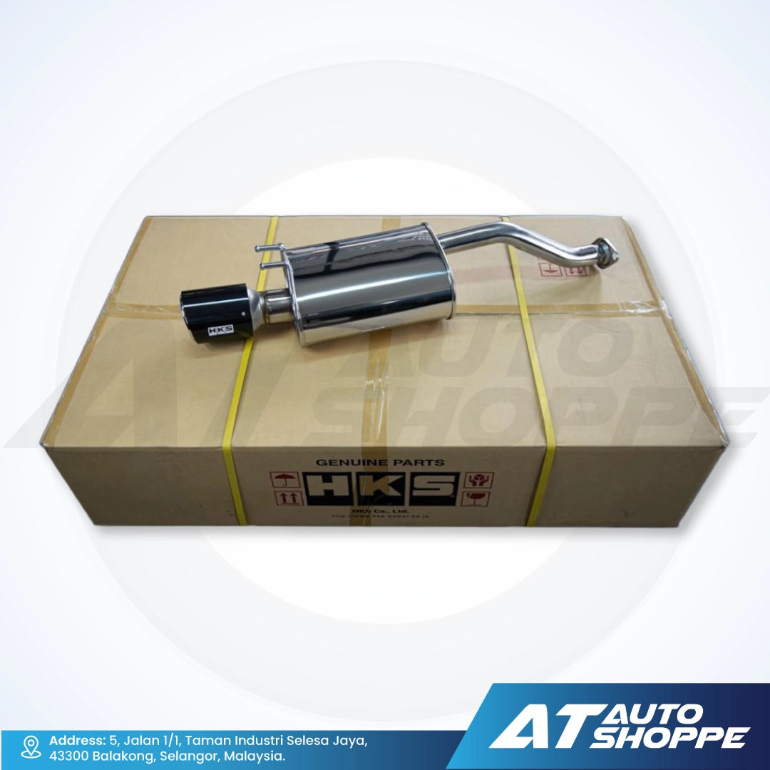 HKS Legal Single Exit Carbon Fiber Muffler Exhaust for Honda City RS GN1 Sedan (2019-Current)