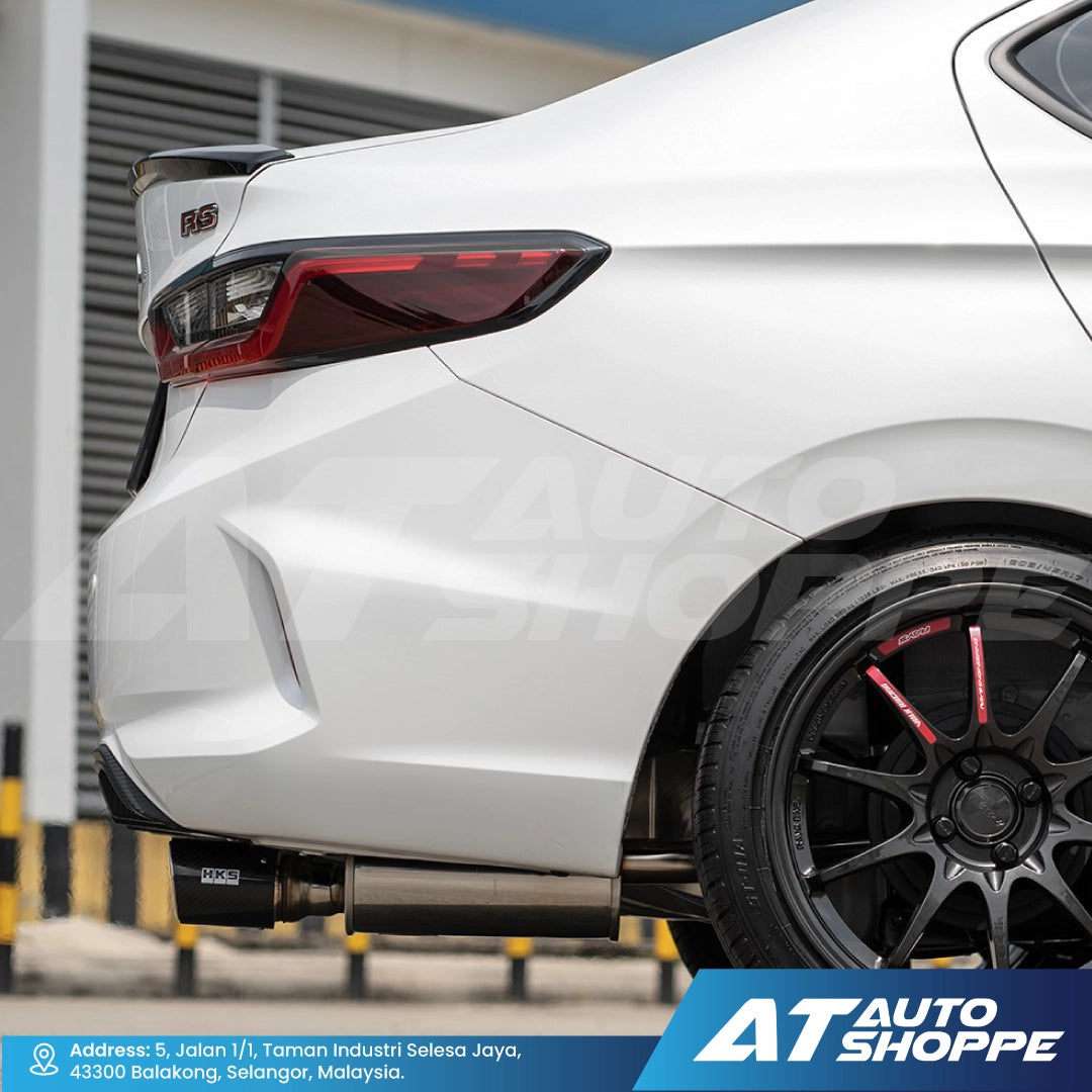 HKS Legal Single Exit Carbon Fiber Muffler Exhaust for Honda City RS GN1 Sedan (2019-Current)