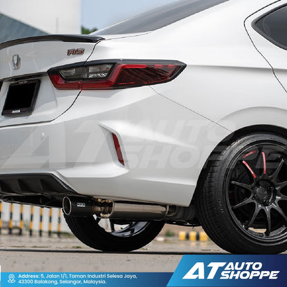 HKS Legal Single Exit Carbon Fiber Muffler Exhaust for Honda City RS GN1 Sedan (2019-Current)