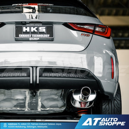 HKS Legal Single Exit Carbon Fiber Muffler Exhaust for Honda City RS GN7 Hatchback (2020-Current)