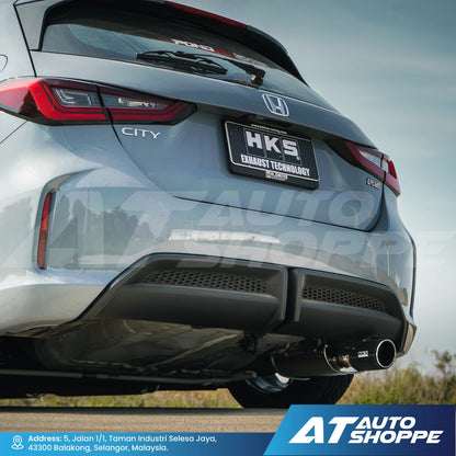 HKS Legal Single Exit Carbon Fiber Muffler Exhaust for Honda City RS GN7 Hatchback (2020-Current)