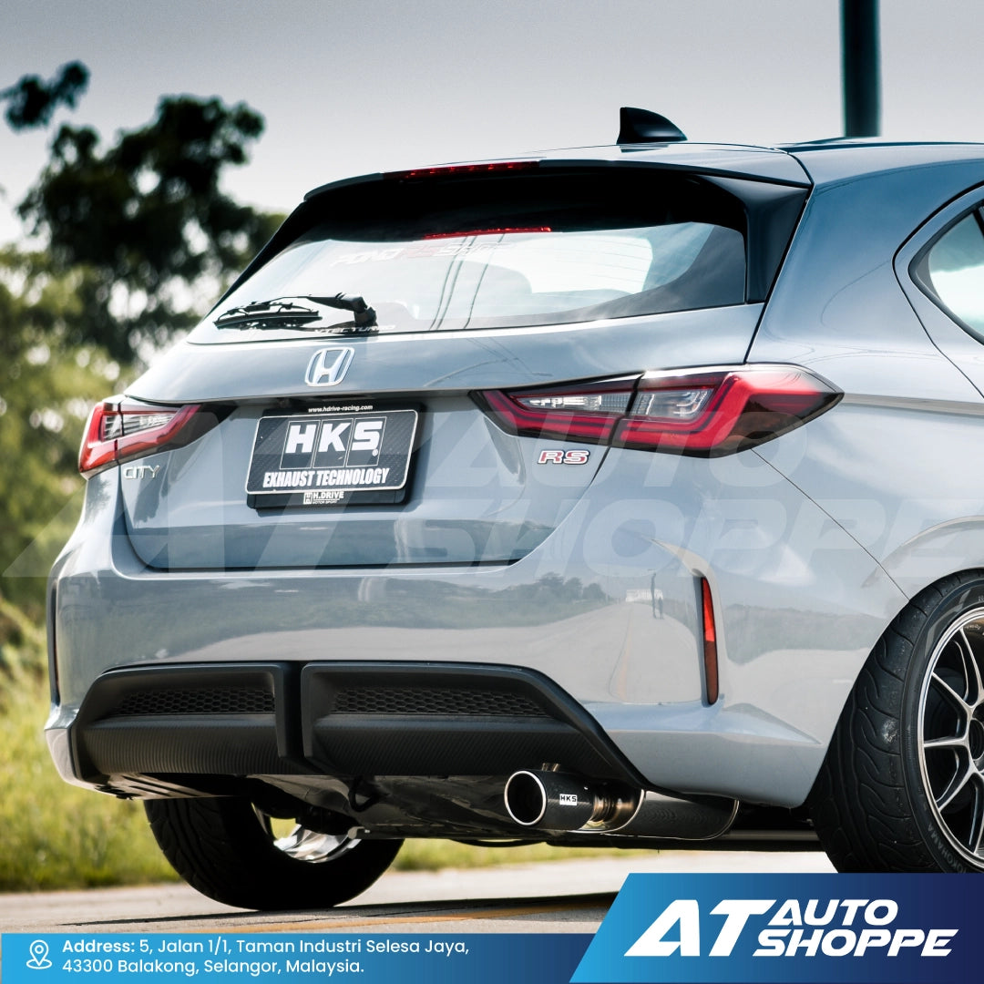 HKS Legal Single Exit Carbon Fiber Muffler Exhaust for Honda City RS GN7 Hatchback (2020-Current)