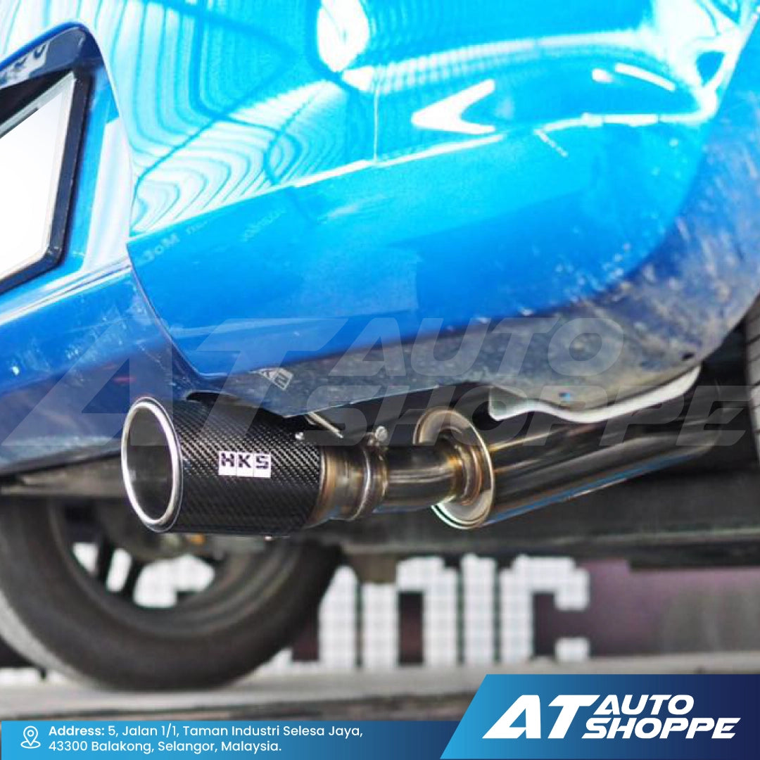 HKS Legal Single Exit Carbon Fiber Muffler Exhaust for Suzuki Swift (2018-Current)