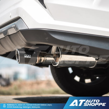 HKS Legal Single Exit Carbon Fiber Muffler Exhaust for Toyota Veloz / Perodua Alza (2022-Current)