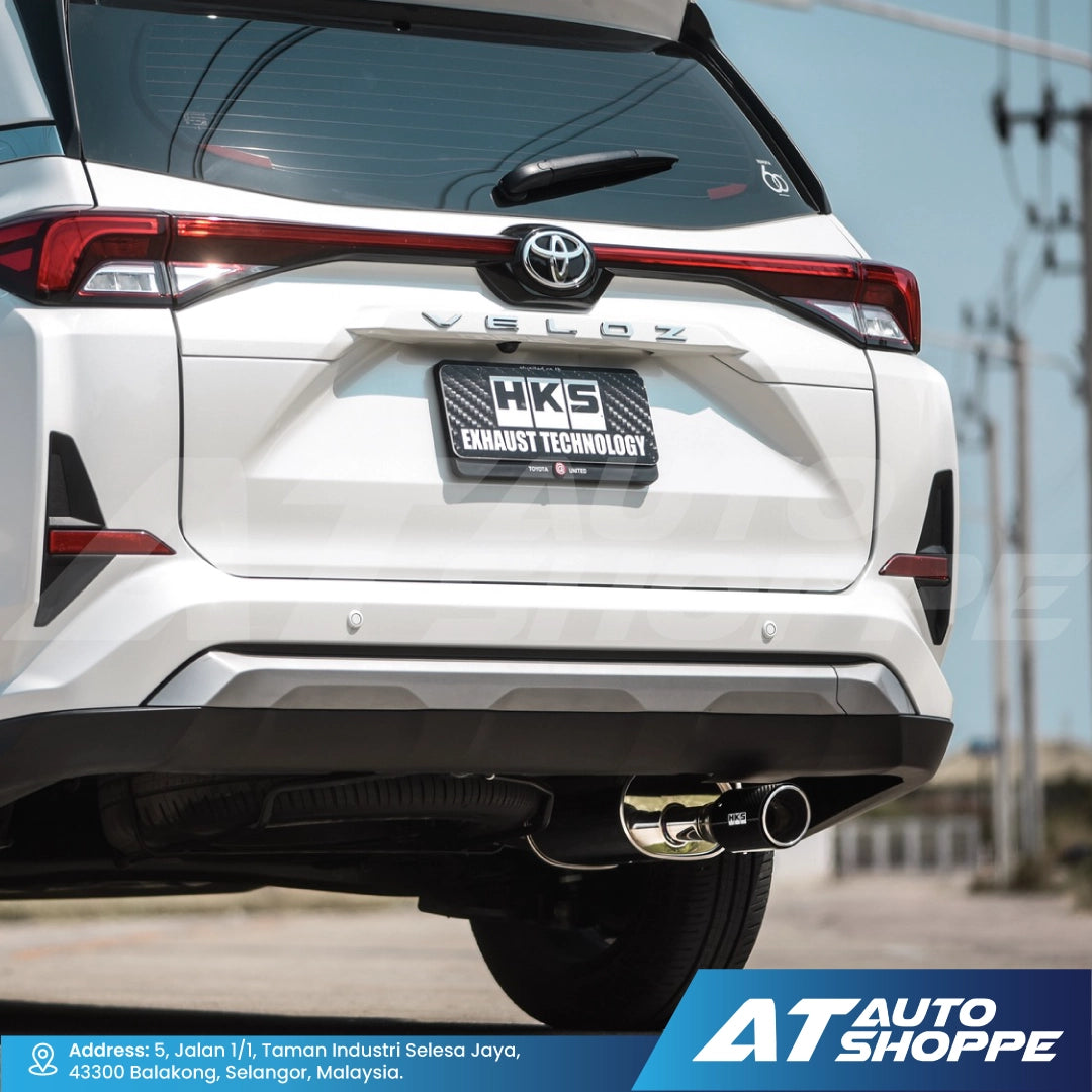 HKS Legal Single Exit Carbon Fiber Muffler Exhaust for Toyota Veloz / Perodua Alza (2022-Current)