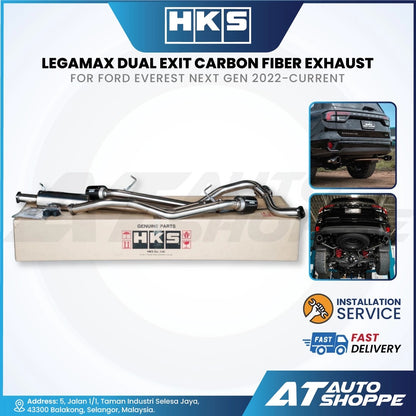 HKS Legamax Dual Exit Carbon Fiber Muffler Exhaust for Ford Everest Next Gen 2022-Current