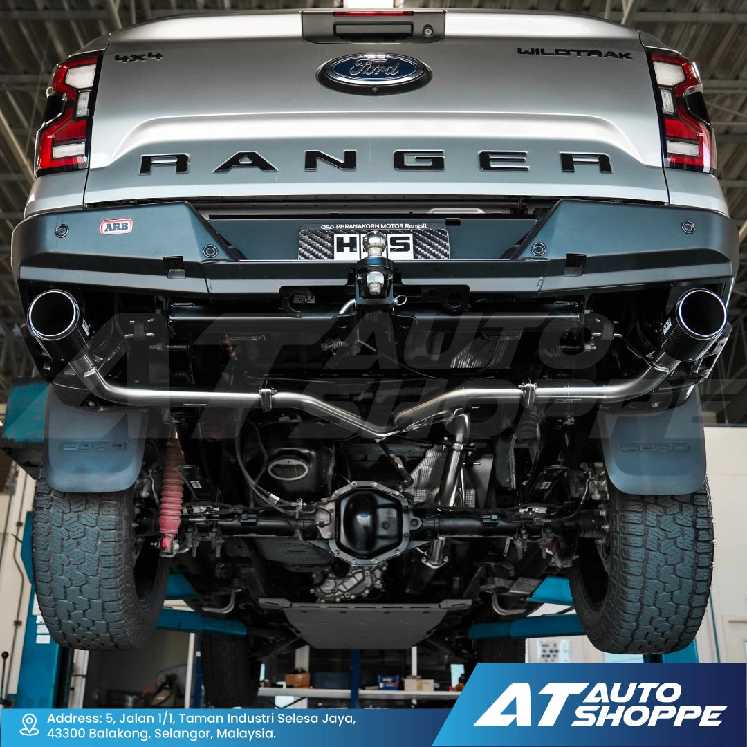 HKS Legamax Dual Exit Carbon Fiber Muffler Exhaust for Ford Ranger Next Gen 2023