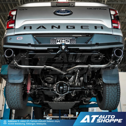 HKS Legamax Dual Exit Carbon Fiber Muffler Exhaust for Ford Ranger Next Gen 2023
