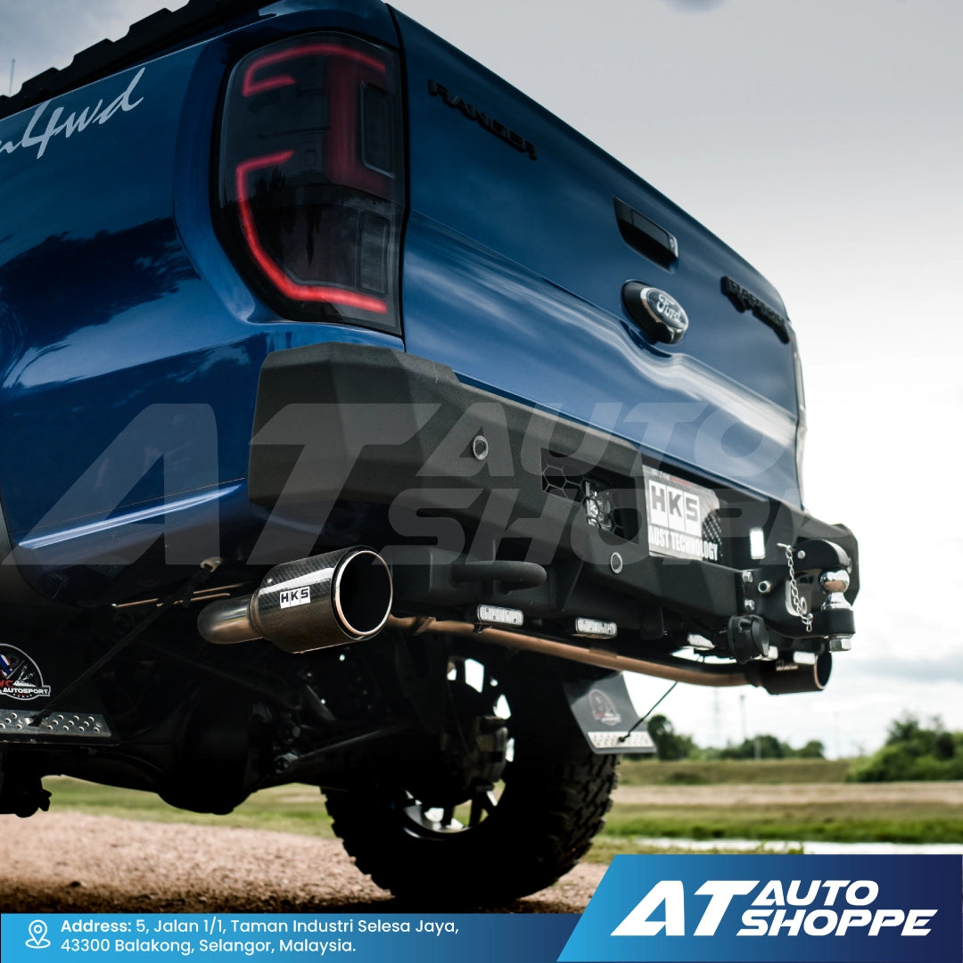HKS Legamax Dual Exit Carbon Fiber Muffler Exhaust for Ford Raptor 2.0 Bi-Turbo (2018-2022)
