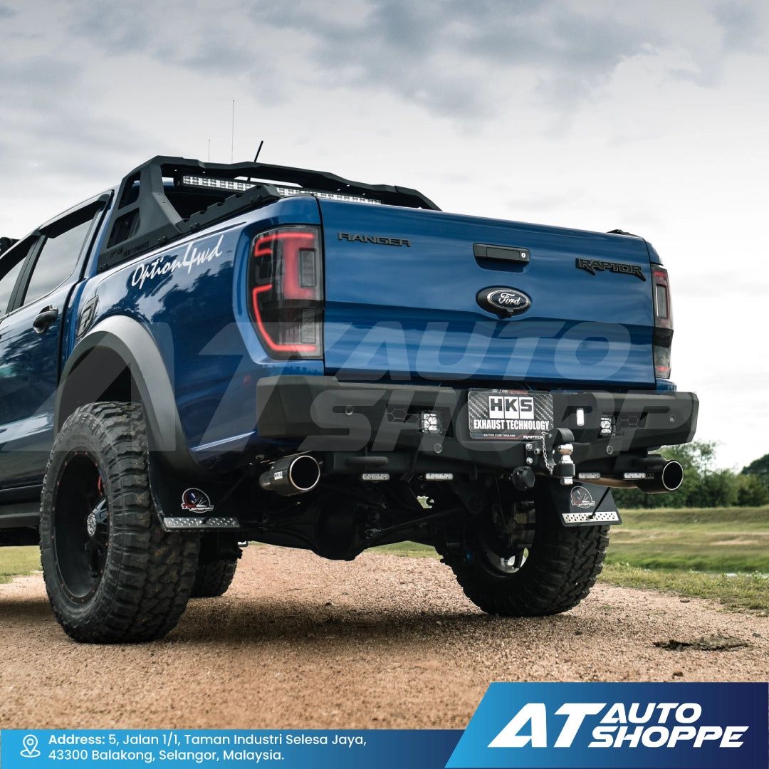 HKS Legamax Dual Exit Carbon Fiber Muffler Exhaust for Ford Raptor 2.0 Bi-Turbo (2018-2022)