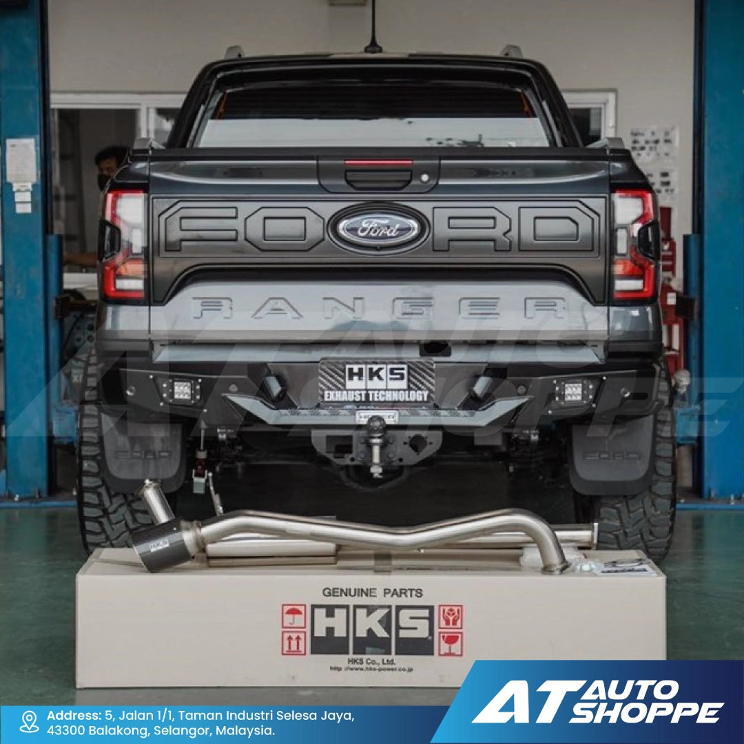 HKS Legamax Single Exit Carbon Fiber Muffler Exhaust for Ford Ranger Next Gen 2023
