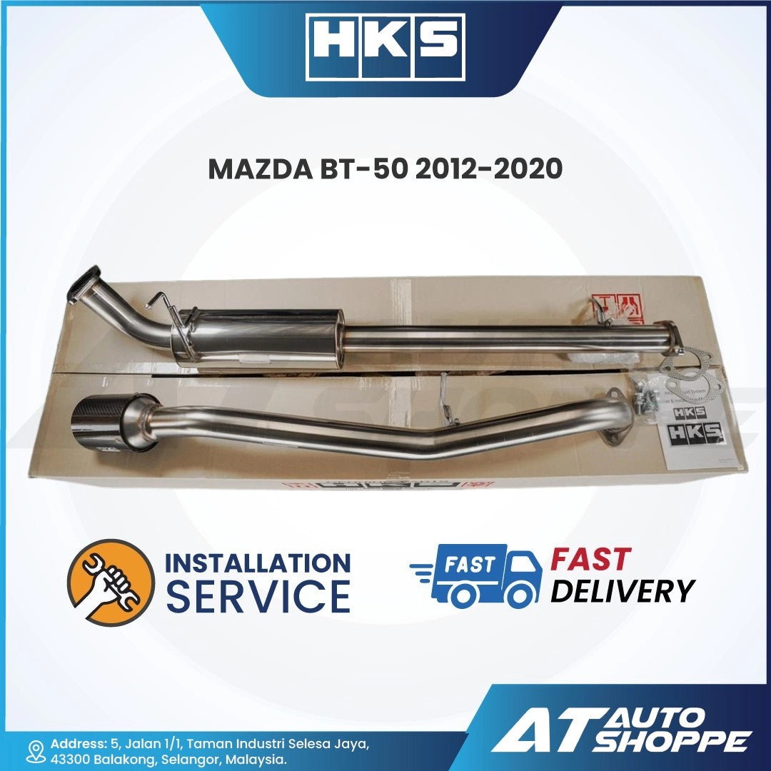 HKS Legamax Single Exit Carbon Fiber Muffler Exhaust for Ford Ranger T6 T7 (2012-2018) / Mazda BT-50 (2012-2020)
