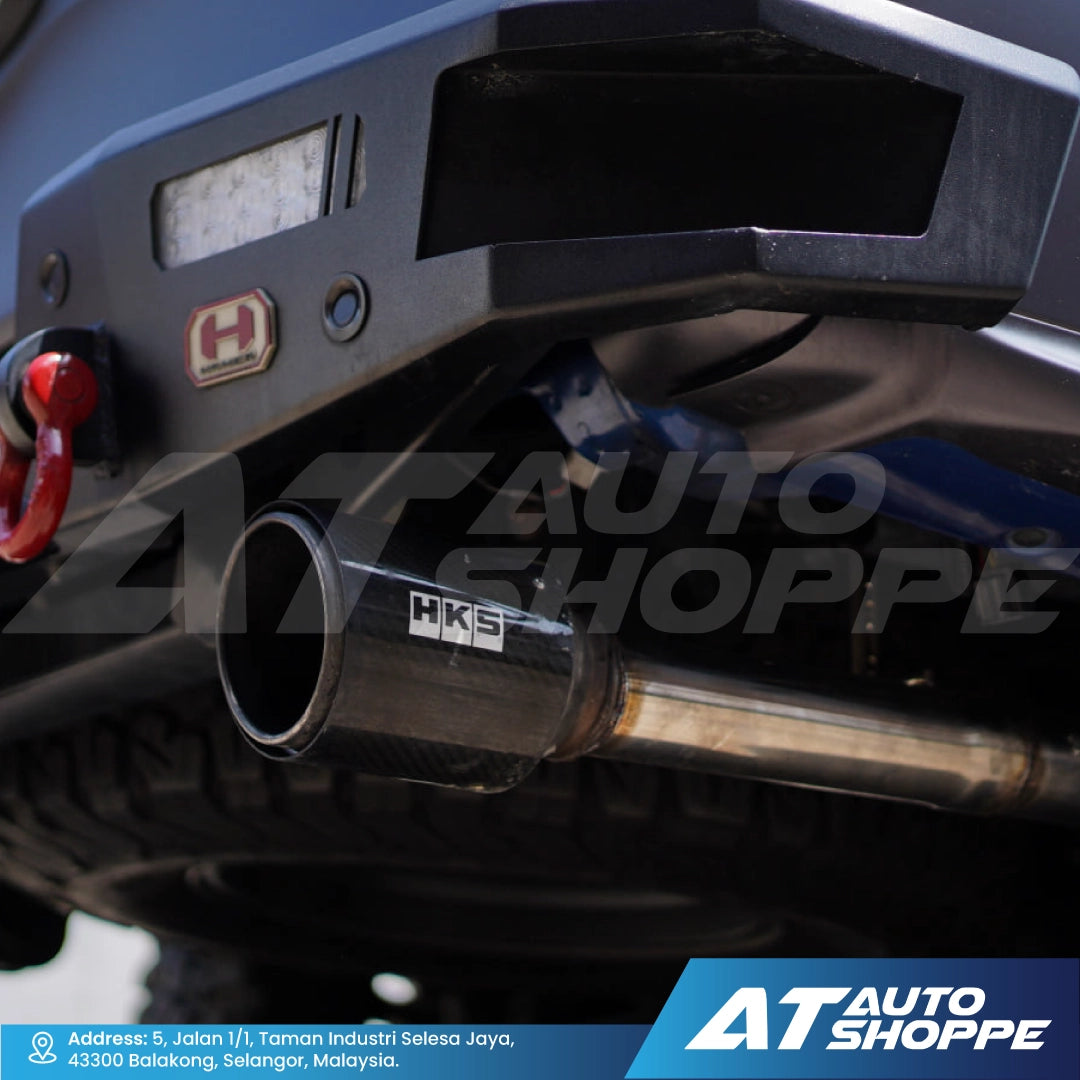 HKS Legamax Single Exit Carbon Fiber Muffler Exhaust for Ford Ranger Raptor (2018-2022)