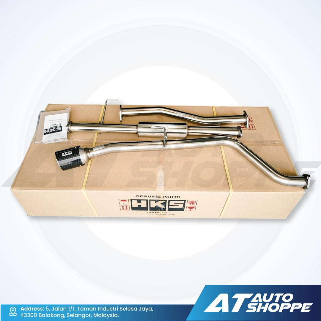 HKS Legamax Single Exit Carbon Fiber Muffler Exhaust for Nissan Navara Pro4X (2020-Current)